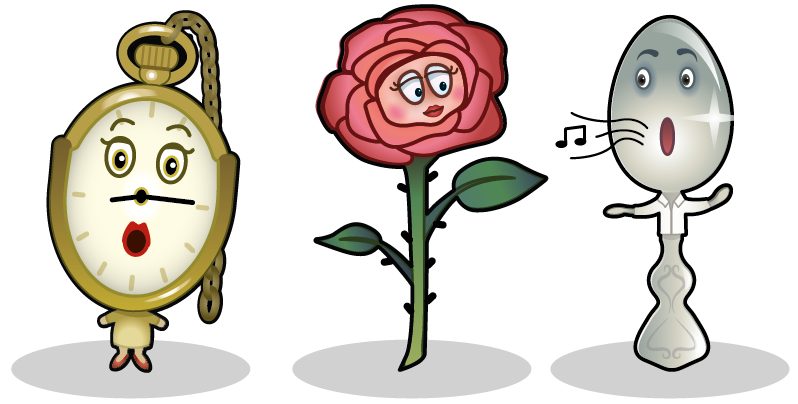 Varje ljudfigur i Havsäventyret representerar ett språkljud.Löken Lena representerar språkljudet l. Rosen Rut representerar ljudet r och Skeden Sjöblom representerar sje-ljudet.